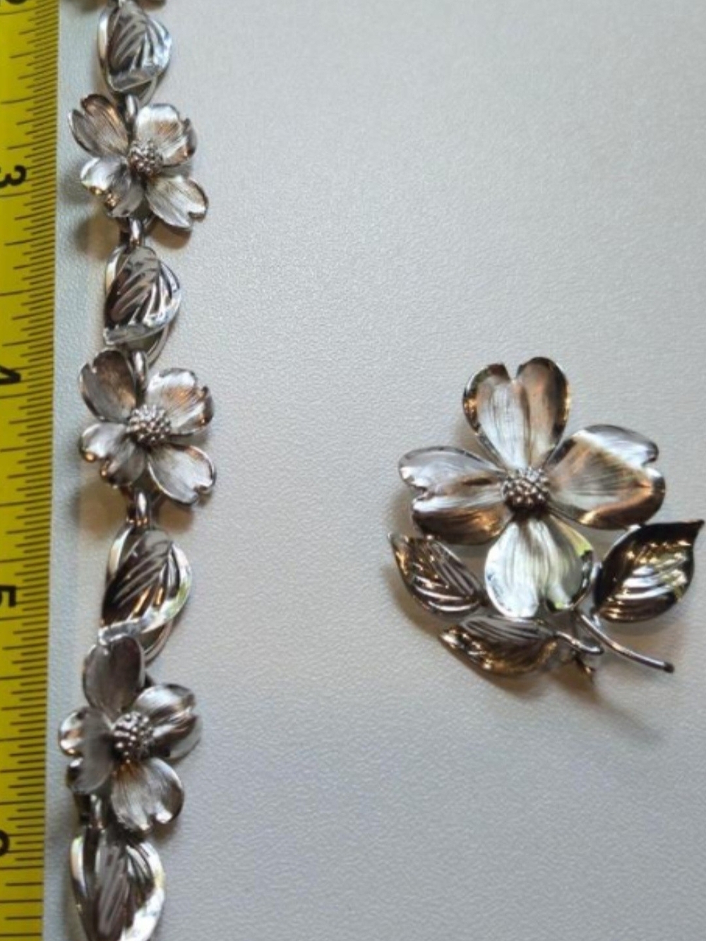 Vintage Sterling Silver Floral Pin/Brooch - Stamped STERLING HSB